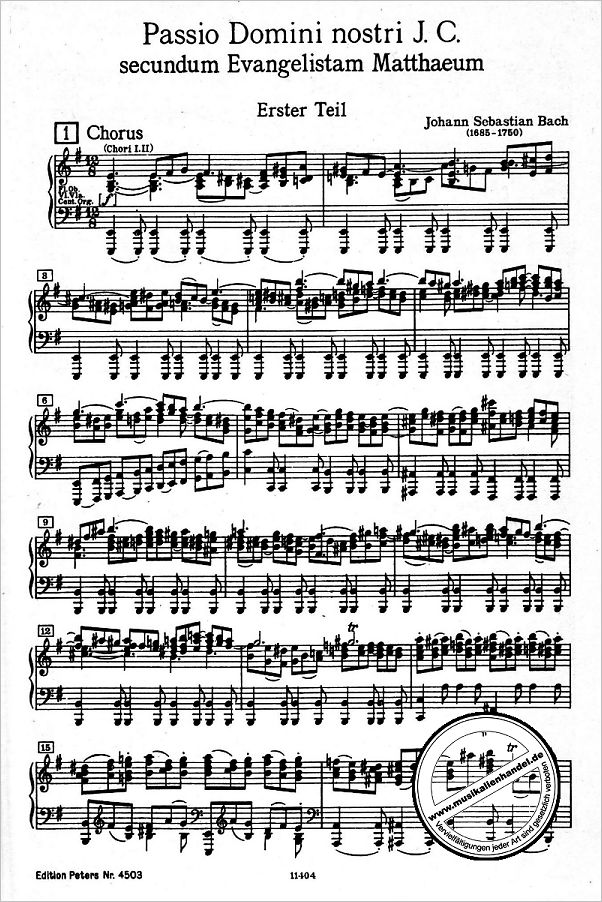 Notenbild für EP 4503 - MATTHAEUS PASSION BWV 244