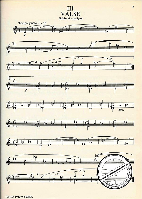 Notenbild für EP 66628A - PIANO SUITE FOR THE RIGHT HAND