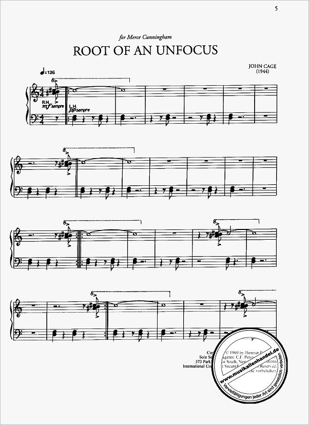 Notenbild für EP 67886B - PREPARED PIANO MUSIC 2 1940-47