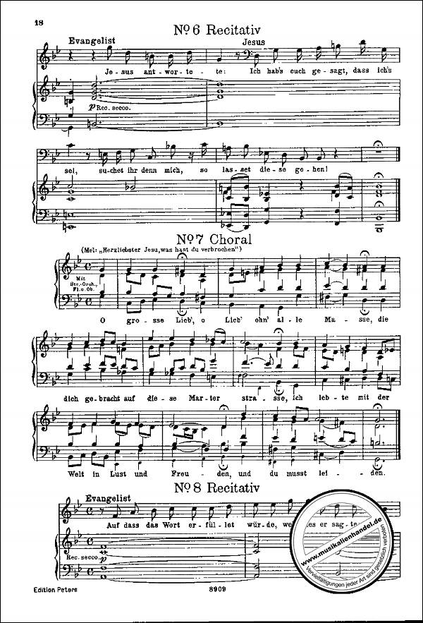 Notenbild für EP 8635 - JOHANNES PASSION BWV 245