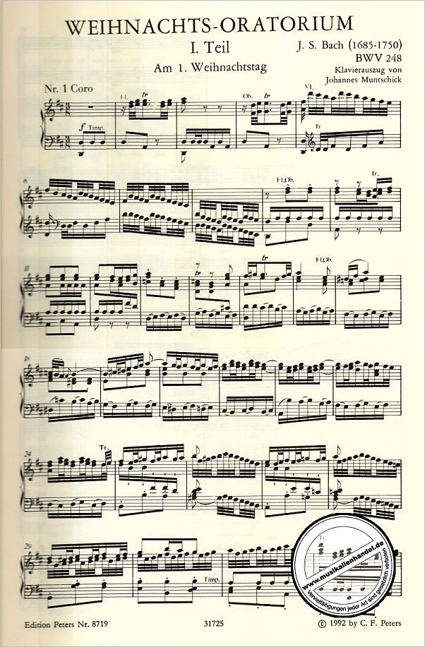 Notenbild für EP 8719 - WEIHNACHTSORATORIUM BWV 248