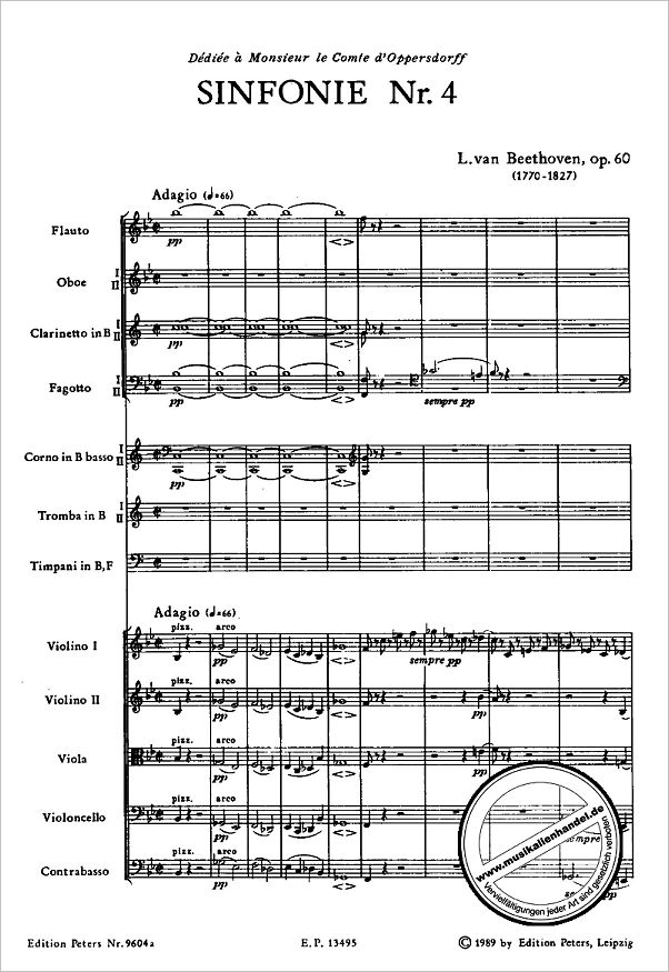 Notenbild für EP 9604A - SINFONIE 4 B-DUR OP 60