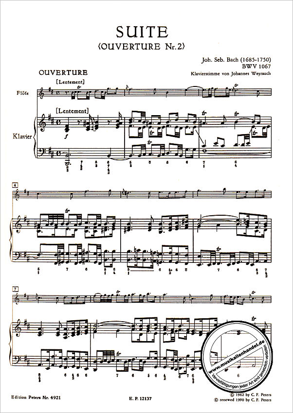 Notenbild für EPQ 4921 - SUITE H-MOLL BWV 1067 (ORCHESTE