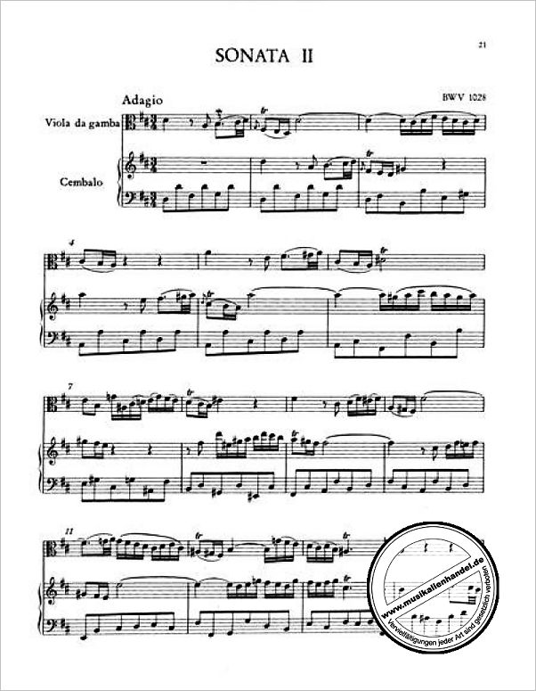 Notenbild für EPQ 9853 - 3 SONATEN BWV 1027-1029