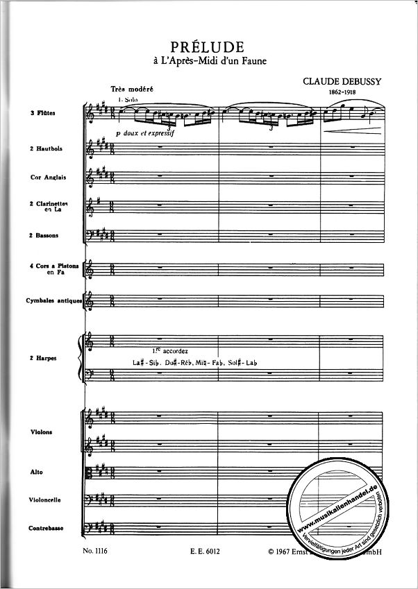 Notenbild für ETP 1116 - PRELUDE A L'APRES MIDI D'UN FAUNE
