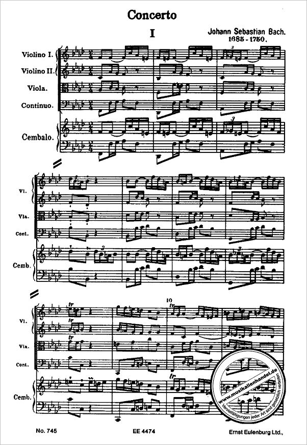 Notenbild für ETP 745 - KONZERT F-MOLL BWV 1056