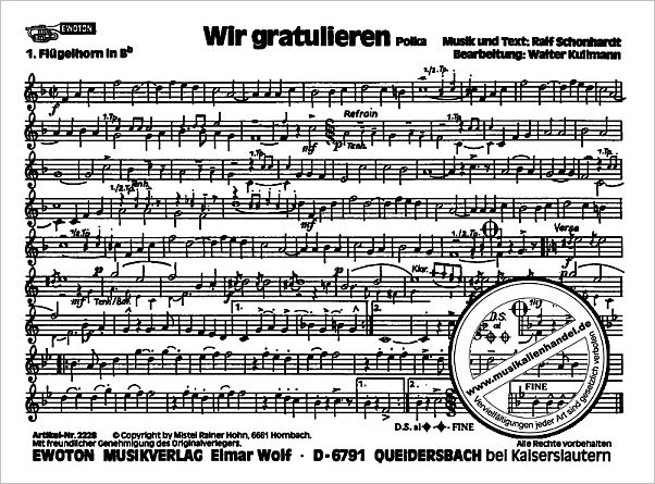 Notenbild für EWOTON 2228 - WIR GRATULIEREN