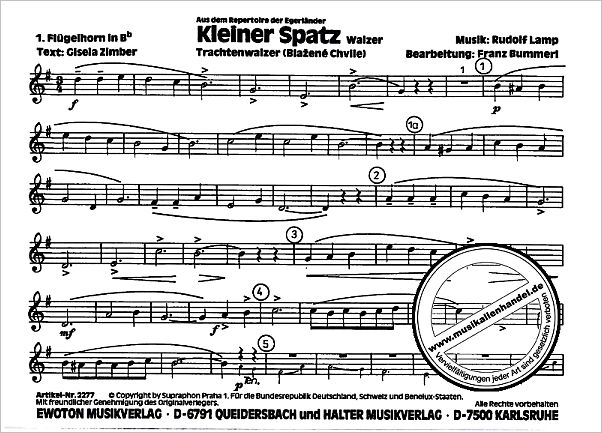 Notenbild für EWOTON 2277 - KLEINER SPATZ