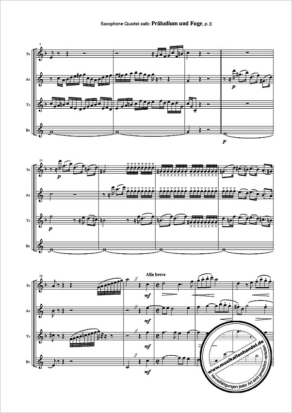 Notenbild für EXKLUSIV -SAX1507 - PRAELUDIUM + FUGE BWV 532
