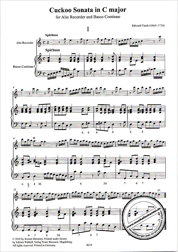 Notenbild für FE -IH0019 - Cuckoo Sonata C-Dur