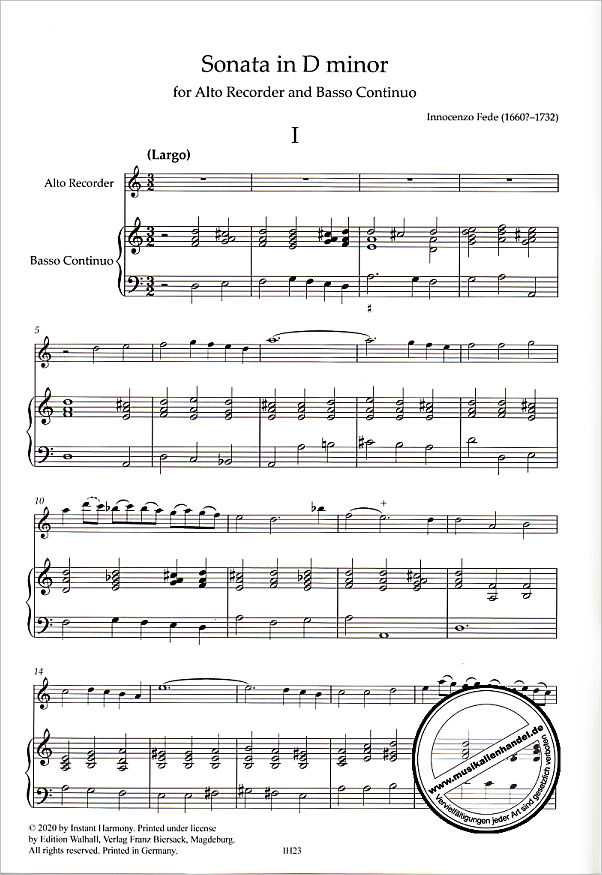 Notenbild für FE -IH23 - 2 Sonaten