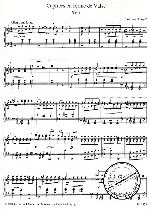 Notenbild für FH 2325 - CAPRICES EN FORME DE VALSE OP 2
