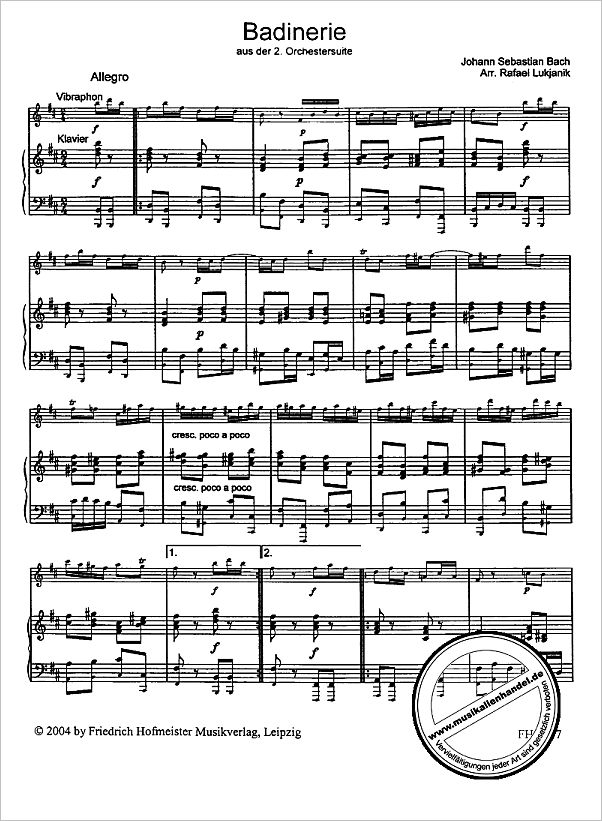 Notenbild für FH 2907 - BADINERIE (ORCHESTERSUITE 2 H-MOLL BWV 1067)