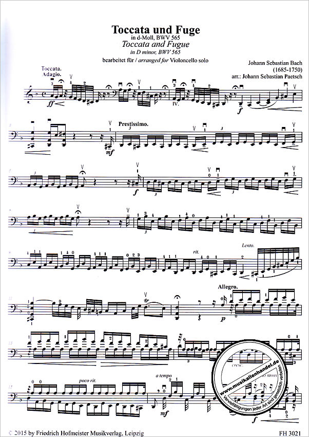 Notenbild für FH 3021 - 3 STUECKE AUS BWV 506 903 1004