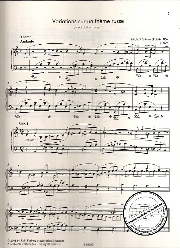 Notenbild für FORBERG 95030 - RUSSIAN PIANO COLLECTION