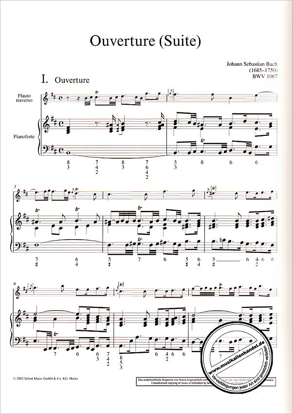 Notenbild für FTR 86 - OUVERTUERE (ORCHESTERSUITE) 2 H-MOLL BWV 1067