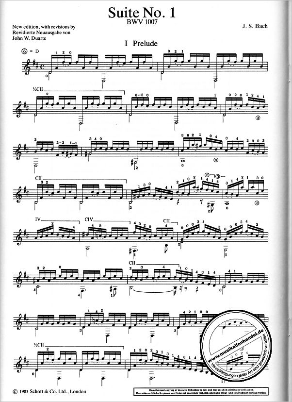Notenbild für GA 213 - CELLO SUITE 1 BWV 1007