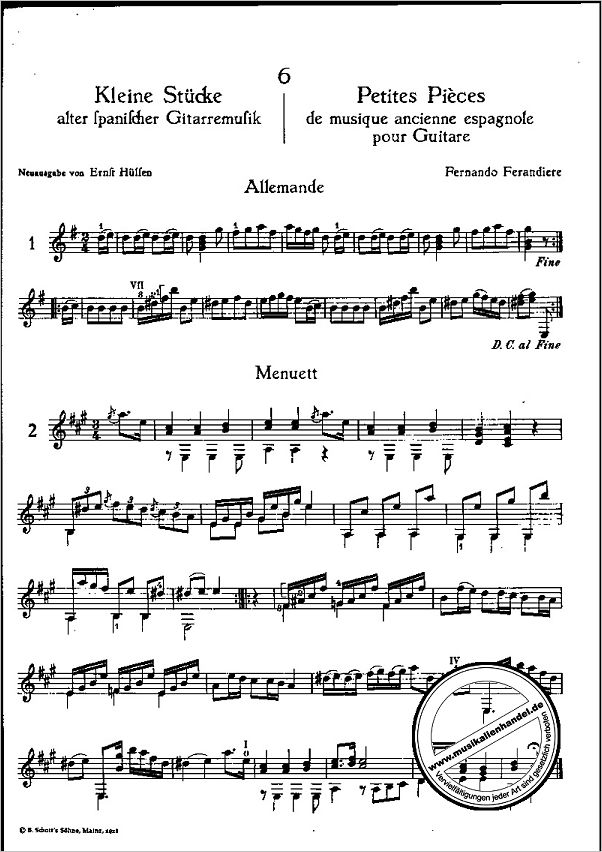 Notenbild für GA 71 - KLEINE STUECKE ALT SPANISCHER MUSIK