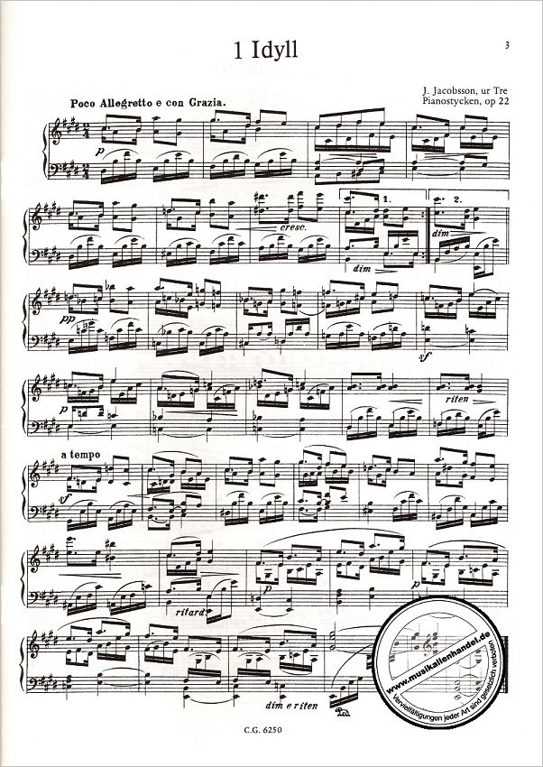 Notenbild für GEHRMAN 6250 - PIANO STYCKEN