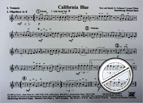 Notenbild für GEIGER 01-04 - CALIFORNIA BLUE