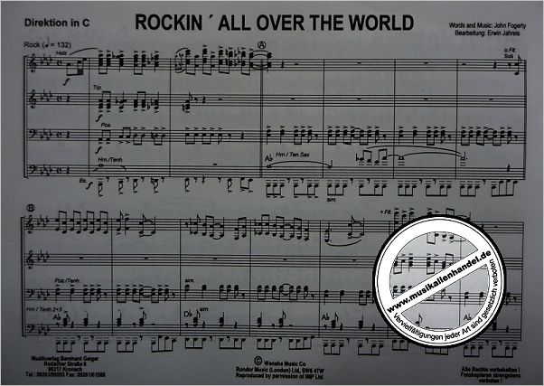 Notenbild für GEIGER 01-35 - ROCKIN' ALL OVER THE WORLD