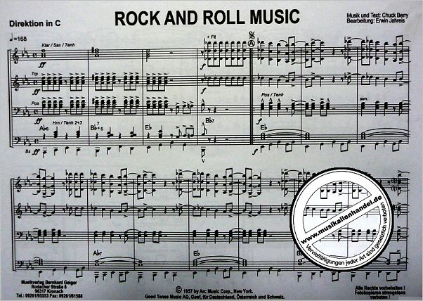 Notenbild für GEIGER 01-44-BB - ROCK AND ROLL MUSIC