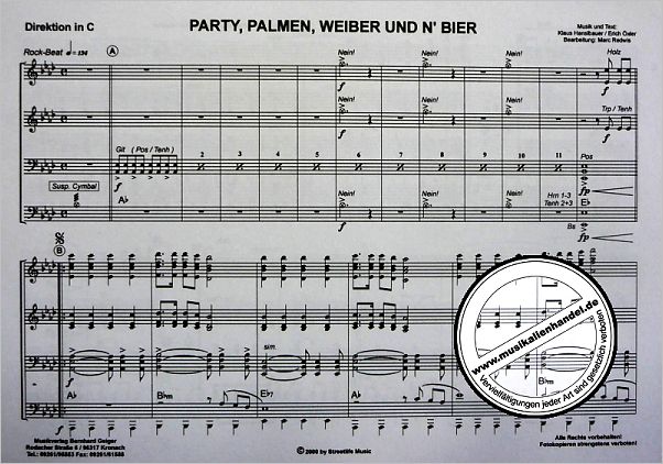 Notenbild für GEIGER 129-BB - PARTY PALMEN WEIBER UND 'N BIER