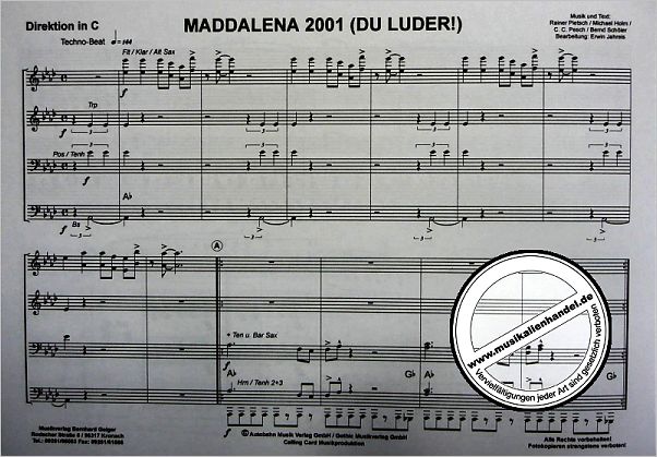 Notenbild für GEIGER 142-BB - MADDALENA 2001 (DU LUDER)
