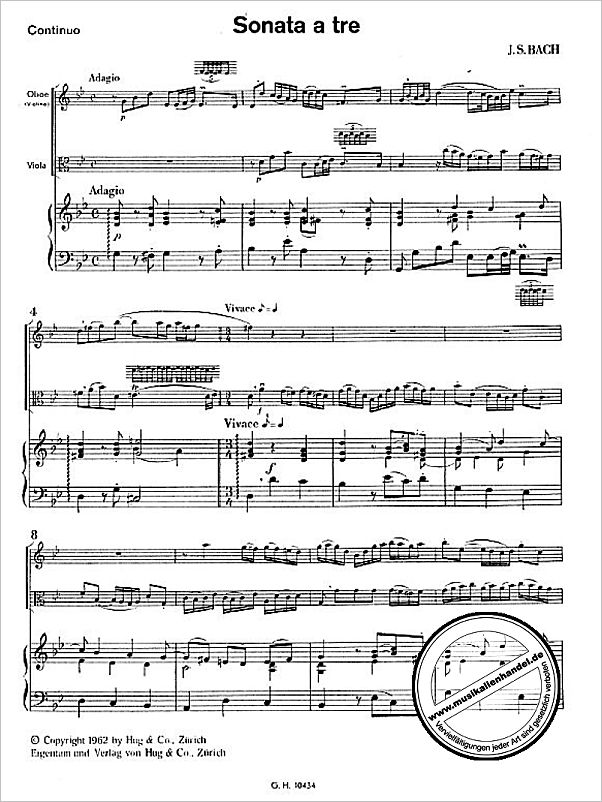 Notenbild für GH 10434 - TRIOSONATE G-MOLL NACH BWV 76 + 528