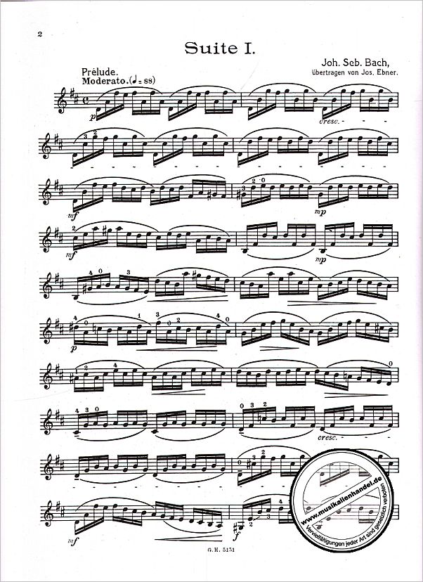 Notenbild für GH 5151 - 6 SUITEN BWV 1007-1012 (VC)