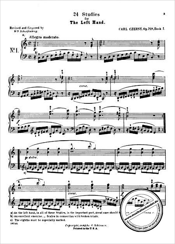 Notenbild für GS 25246 - 24 PIANO STUDIES OP 718