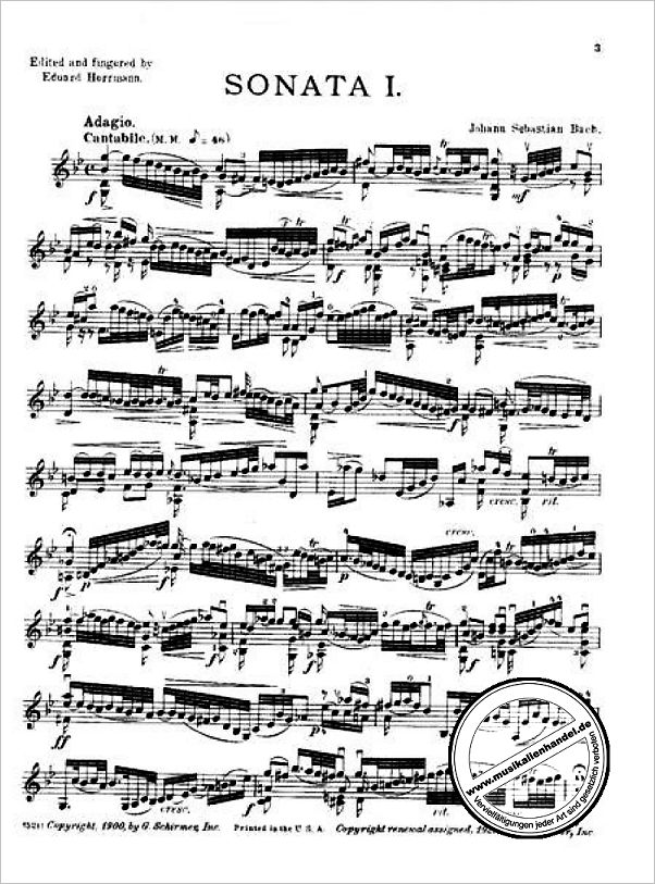 Notenbild für GS 25355 - 3 SONATEN + 3 PARTITEN BWV 1001-1006 VL SOLO