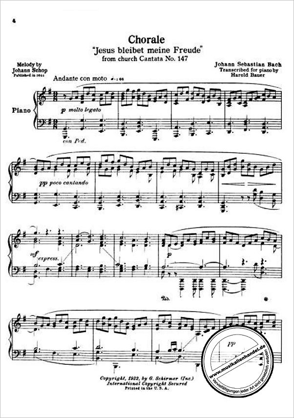 Notenbild für GS 27859 - JESUS BLEIBET MEINE FREUDE (KANTATE BWV 147)