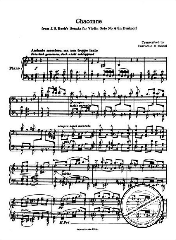 Notenbild für GS 28235 - CHACONNE D-MOLL BWV 1004
