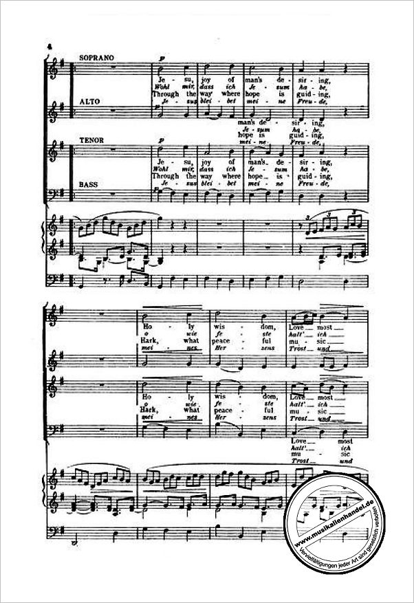 Notenbild für GS 29977 - JESUS BLEIBET MEINE FREUDE (KANTATE BWV 147)