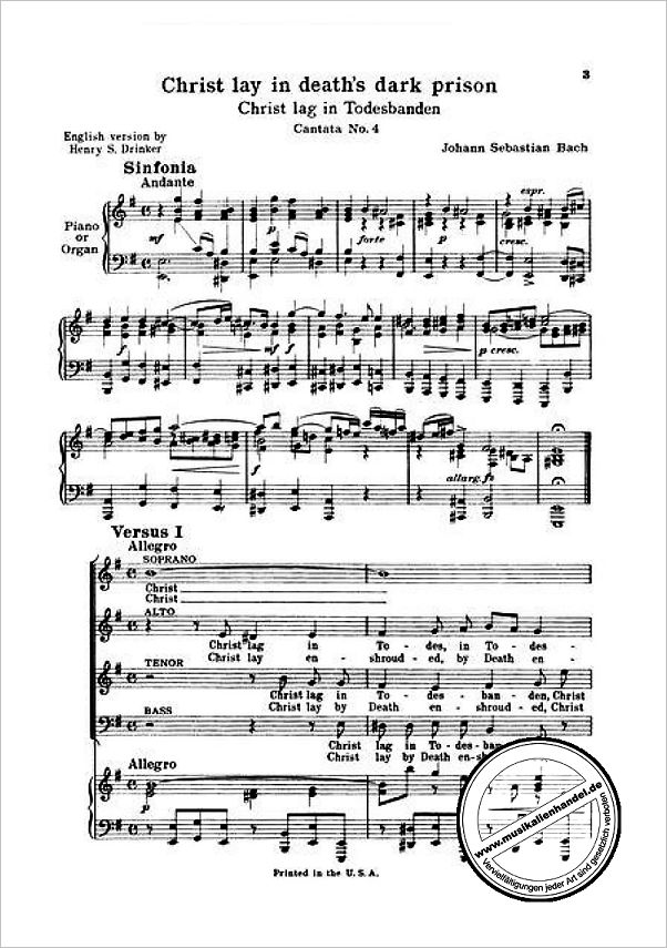 Notenbild für GS 32454 - KANTATE 4 CHRIST LAG IN TODESBANDEN BWV 4