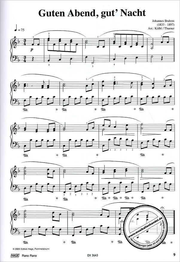 Notenbild für HAGE 3643 - PIANO PIANO - DIE 100 SCHOENSTEN MELODIEN VON KLASSIK BIS POP