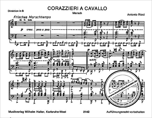 Notenbild für HAL 2142 - CORAZZIERI A CAVALLO + SAINT TROPEZ