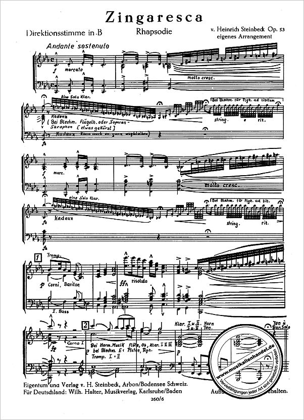 Notenbild für HAL 260B - ZINGARESCA (RHAPSODIE) OP 53