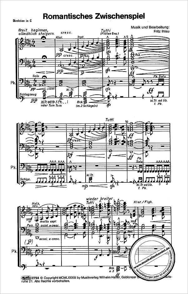 Notenbild für HAL 2754 - ROMANTISCHES ZWISCHENSPIEL + SATZ 2 KONZERT 2 ES-DUR HRN ORCH