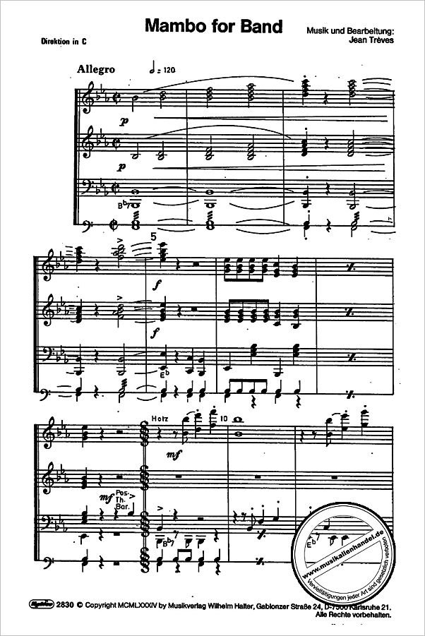 Notenbild für HAL 2830 - MAMBO FOR BAND