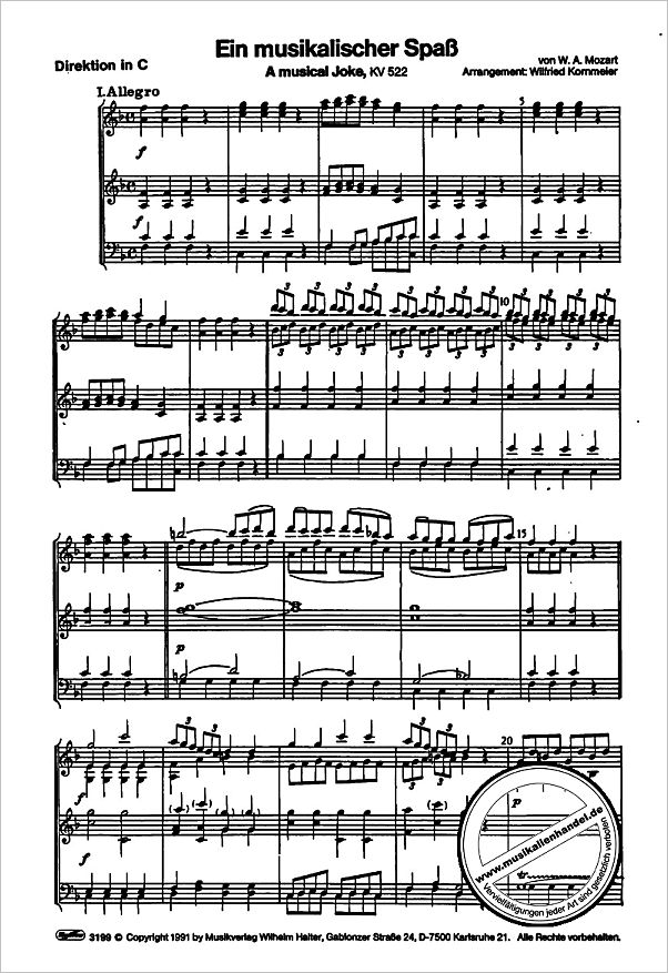 Notenbild für HAL 3199 - EIN MUSIKALISCHER SPASS