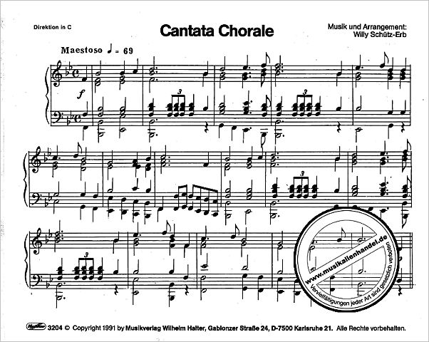 Notenbild für HAL 3204 - CANTATA CHORALE + CHORALE AND BEAT MUSIC
