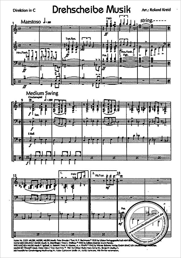 Notenbild für HAL 3528 - DREHSCHEIBE MUSIK