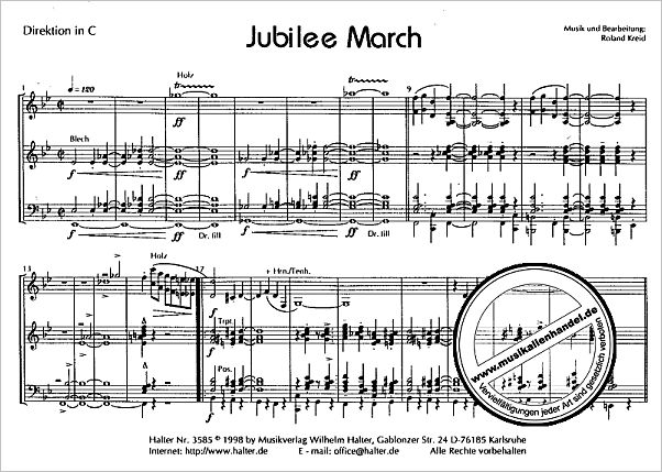 Notenbild für HAL 3585-DIR - JUBILEE MARCH