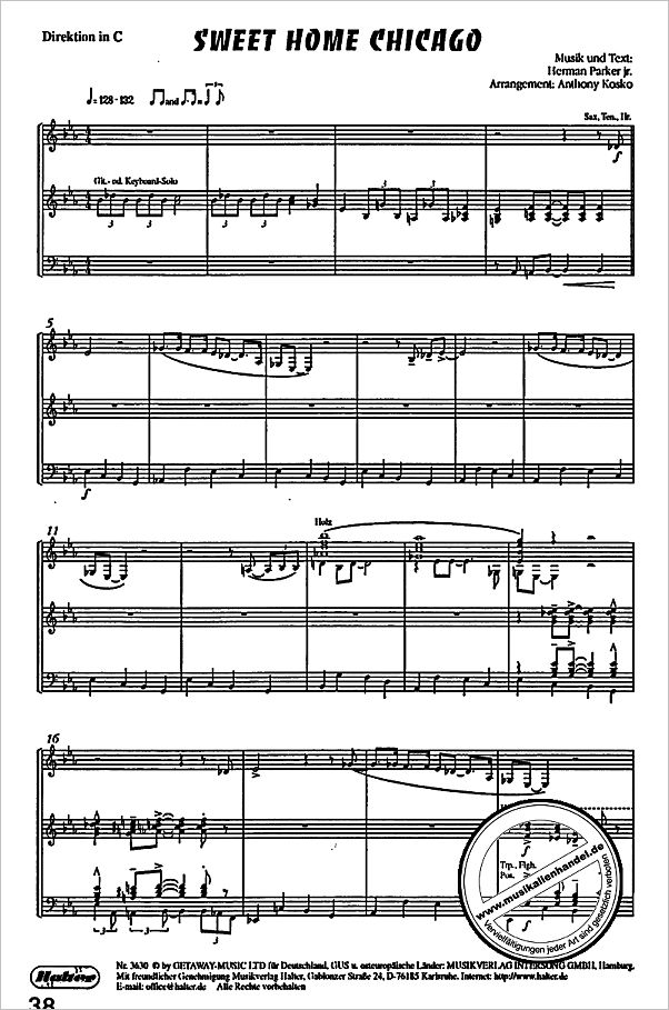 Notenbild für HAL 3630-1 - SWEET HOME CHICAGO + KING OF THE ROAD