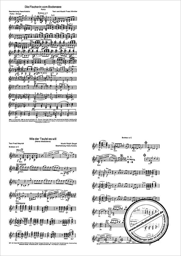 Notenbild für HAL 2410 - DIE FISCHERIN VOM BODENSEE / WIE DER TEUFEL ES WILL
