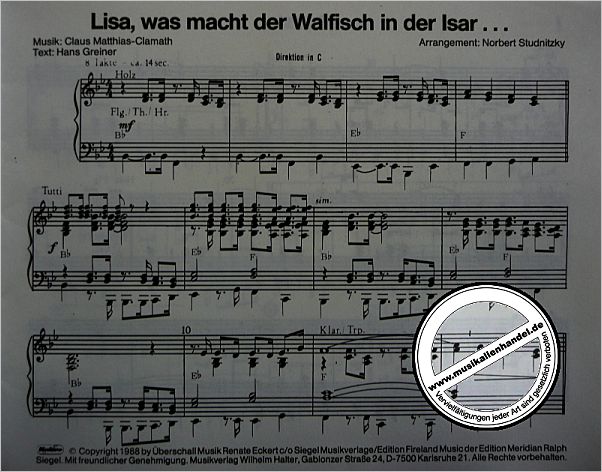 Notenbild für HAL 3079-3080 - LISA WAS MACHT DER WALFISCH IN DER ISAR + PATRONA BAVARIAE
