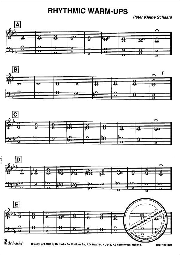 Notenbild für HASKE 1084339 - RHYTHMIC WARM UPS