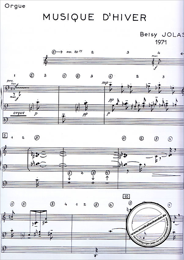 Notenbild für HE 33695 - Musique d'hiver - orgue et